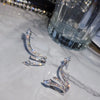 Rhinestone Shiny Zircon Snake Earrings Stud for Ladies Girls with Ear Clip Street Party Jewelry Gifts - Image 4