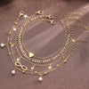 4pcs Set Butterfly Five-pointed Star Imitation Pearl Tassels Lucky 8-shaped Anklets for Women Summer Beach Jewelry Sets - Image 5