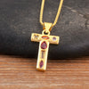 Inlaid Colorful Zircon A-Z Letters Pendant Necklace Name Initials Alphabet For Women Accessories Gifts - Image 23
