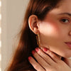 Minimalist Basic Thin Bamboo Large Gold Hoop Earrings For Women Stainless Steel Gold Plated Female Big Hoop - Image 4