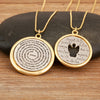 Round Cross Pendant Necklace For Women Men Christian Bible Runes Copper Jewelry Accessories Daily Party Gifts - Image 4
