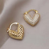Full Zircon Love Hoop Earrings For Women Shiny Crystal Heart Shaped Temperament Earrings Wedding Jewelry - Image 4
