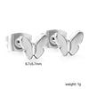Butterfly Bow Shaped Zircon Stud Earrings Stainless Steel Piercing Gold Color Stylish For Women Jewelry - Image 9