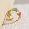 Gold Plated Stainless Steel Enamel Twist Ring, Minimalist Colorful Unique Jewelry Gift for Women - Image 3