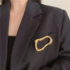 Irregular Big Circle Brooches for Women Men Gold Plated Silver Color Metal Lapel Pins Geometric Jewelry Gifts - Image 4