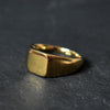 Handmade Highly Polished Stainless Steel Gold Plated Square Geometric Smooth Blank Signet Rings for Women Men - Image 1