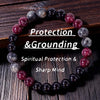 Black Glitter Stone Bracelet For Women Garnet Stone Beads Elastic Chain Bangle Men Party Jewelry Gift - Image 1