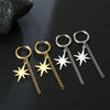 Stainless Steel Earrings Polaris Pendants Tassel Chain Kpop Star Charm Earrings For Women Girl Punk Gothic Jewelry Gift - Image 4