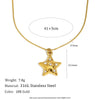 316L Stainless Steel Zircon Star Pendant Necklace Gold Plated Jewelry Women's Necklace - Image 7