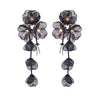 Black Exaggerated Flower Petal Tassel Long Earrings Light Jewelry For Women Party Daily Wearing - Image 6