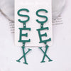 Vintage Metal Letter Statement Earrings for Women Exaggerate Punk English Alphabet Sex Dangle Drop Earrings Jewelry Gift - Image 8