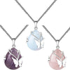 Vintage Wire Wrap Butterfly Gemstone Rose Quartz Amethyst Opalite Crystal Pendant Necklace - Image 14