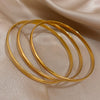 3pcs Glossy Gold Plated Stainless Steel Bangle Bracelet for Women Minimalist Basic Wristband Bangles Jewelry - Image 5