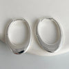 Silver Earrings For Women Shinning Oval Big Hollow Earring Jewelry Prevent Allergy Party Accessories Gift - Image 6