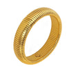 Stainless Steel Retro Elasticity Thick Metal Polish Bracelet Gold Plated Unisex Jewelry Men Women - Image 19