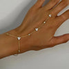 Summer Rhinestone Flower Hand Back Bracelet Wedding Jewelry for Women Crystal Geometric Finger Bracelet Party Jewelry Gift - Image 1