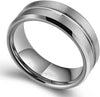 8mm Men's Black Tungsten Wedding Band Rings Black Groove Beveled Edge Engagement Ring for Men's Valentine Gifts Jewelry - Image 2