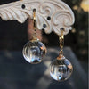 1 Pair Women's Round Glass Gem Pendant Earrings, Elegant European and American Style Gift Earrings - Image 1
