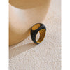 6789# Stainless Steel Black Enamel Geometric 316L Unique Ring Minimalist Texture Finger Unusual Jewelry - Image 6
