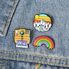 Rainbow Camera Snow Mountain Brooch Student Cartoon Cute Outdoor Pin Badge Gift - Image 1