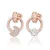 Rose Gold Series Silver Flamingo Giraffe Star and Moon Flower Earrings Elegant Party Jewelry Gifts - Image 11