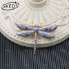 Blue White Porcelain Style Enamel Animal Brooch Rhinestone Crystal Butterfly Peacock Sheep Lapel Pin Vintage Women Jewelry Gift - Image 3