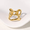 Stainless Steel Lava Irregular Hollow Ring for Women Metal Texture Daily Simple Stylish Golden Rings Jewelry - Image 22