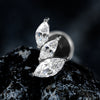 Titanium 16G Cluster Marquise CZ Tragus Helix Stud Conch Lobe Rook Cartilage Leaf Climber Flat Back Labret - Image 5