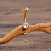 Titanium 14G Dangle CZ Gems Belly Button Ring Cubic Zirconia Drop Pendant Navel Nail Body Piercing Jewelry - Image 5