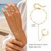 Bohemian Ring Bracelet Finger Hand Chain, Gold Plated Stainless Steel, Bead Slave Bracelet Jewelry for Women - Image 21