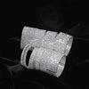 Wedding Bridal Jewelry 1-10 Row Cuff CZ Rhinestone Crystal Stretch Strand Bracelet Bangle - Image 5