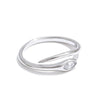 Stainless Steel Zirconia Snake Adjustable Ring Gold Platinum Plated Minimalist Chic Jewelry - Image 8