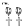 2pc Stainless Steel Men Cross Stars Punk Dangle Earrings Gothic Woman Cross Ear Hoop Earrings Huggies Pendant Piercing Jewelry - Image 37