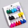 9Pair/Set Acrylic Small Chunky Waterdrop Earrings Dupes for Women Matte Colorful Dome Tear Drop Earring Hoops Jewelry - Image 8