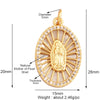 Shell Gold Inlaid Zirconia Charm Geometry Pendant,Holy Religious Jesus Virgin Mary Jewelry Necklace Accessories Supplies - Image 10