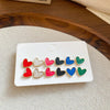 12 Pcs Multi-color Dripping Oil Square Heart Stud Earrings for Women Cute Small Irregular Ear Studs Daily Dating Jewelry Sets F - Image 7