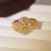 Classic Hip Hop Punk Gold Color Skeleton Flower Oval Mary Portrait Ring Unisex Party Jewelry Accessories - Image 4