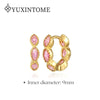 Silver Ear Needle Oval Small Zircon Hoop Earrings Colorful Zircon Gold Earrings for Women Party Jewelry - Image 20