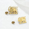 Persian Empire Lion Sun Pin Iran Brooch Vintage Persia Royal Emblem Stainless Steel Historical Persian Symbol Pin - Image 1