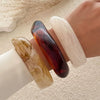 Vintage Punk Brown Coffee Thick Resin Acrylic Bangles Geometric Irregular Wide Cuff Bangle Bracelet For Women Men Jewelry - Image 3