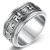 Thai Silver Craft Mens Rings Rotable Stereoscopic Embossed Design Vintage Glossy Six-character Mantra Domineering Jewelry - Image 6
