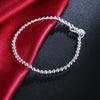 silver Classic 4MM round beads chain Bracelets for women Wedding party Wild Christmas Gift Jewelry - Image 6