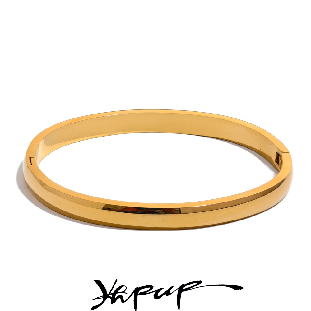 5 60mm Stainless Steel Round Smooth Bracelet Bangle Minimalist Metal Texture Daily Jewelry Women - Image 1