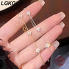 Silver Plated 18-Karat Gold Four-Leaf Clover Full Star Bracelet Simple Zircon Silver Women's Commute - Image 2