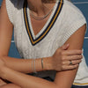 Minimalist Tennis Bracelet with Cubic Zirconia in Gold Tone - Image 2
