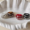 Punk Irregular Riveted Ring Chunky Thick Geometric Ring Smooth Vintage Resin Rings Gifts - Image 5