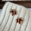 Red Gem Maple Leaf Stud Earrings for Light Earrings Retro Simple Crystal Earrings Jewelry Gift - Image 6