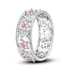 Charms Spring Silver Color Rings Pink Heart Shaped Zircon Cat Rings For Woman Romantic Wedding Engagement Jewelry Gifts - Image 7