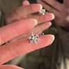 Shiny Rhinestone Snowflake Clip Earrings for Women No Perforation Geometric Ear Cuffs Christmas Jewelry Gifts - Image 3