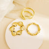 3Pcs/set Geometric Twisted Lines Irregular Shaped Open Cuff Bracelet and Bangle Set for Women Punk Exaggerated Style Accessories - Image 3